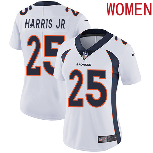 2019 Women Denver Broncos #25 Harris Jr white Nike Vapor Untouchable Limited NFL Jersey